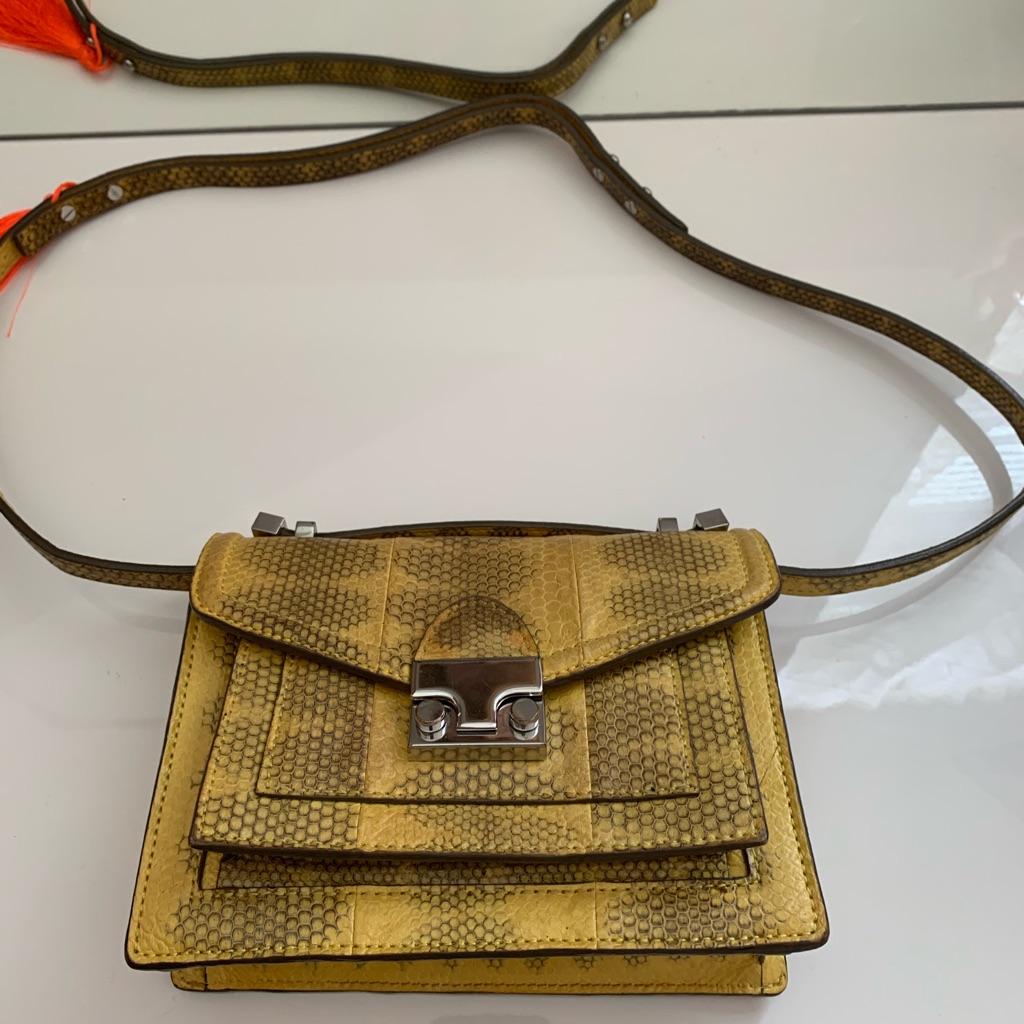 Loeffler Randal Snake Leather Shoulder Bag